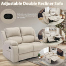 Manual Leather Loveseat Recliner Sofa With Pockets