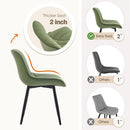 Dining Chairs Set of 2 Olive Cushioned Upholstered