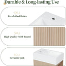 18.6' Bathroom Vanity with Sink, Bathroom Vanity Cabinet with Two-tier Shelf, Left or Right Orientation, Natural (Old Sku:WF308491AAN)