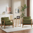 Green Luxury Upholstered Armchair With Lumbar Pillow