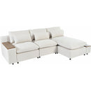 L-shaped Modular Sectional Sofa with Removable Back Cushions,3 Pillows and 2 Storage Spaces,Suitable for Living rooms,Offices and Apartments