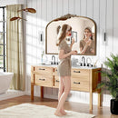 Arched Gold Wall Mirror 40x30 Inches Vintage Ornate