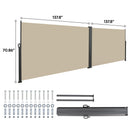 Retractable Side Awning, 276 x 71 in, Waterproof and UV-Resistant, Roll-up Privacy Screen for Balcony, Beige