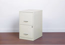 2-Drawer File Cabinet White 14.2 X 18 X 24.5 Inches Locking Drawers Steel Enamel