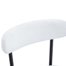Fashionable Ergonomic High Legged Bar Chairs with White Fabric Cushions, 35.5 Inches Tall, Black and White Color.Set of 2.