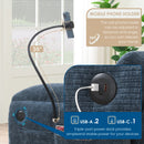 [VIDEO Provided] 108' Modular Sectional Sofa, L-Shape with 31.5' Extra-Wide Seat Cushion, USB and Type-C Charger, Phone Holder and 2 Side Storage Pockets, Free Movement Ottoman, Striped Chenille