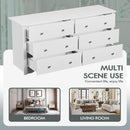 Dresser With 6 Drawers And TV Stand White Wood Storage