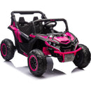 24V Two-Seater Kids Ride On UTV W/Parents Remote Control,Four-Wheel Suspension,Slow Start,Large wheel design,Anti-collision bar,Storage space,Music,USB,Bluetooth,Volume control,LED lights for Kids 3+.
