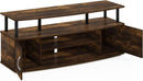 Jaya Amber Pine TV Stand for 55 Inch TV Open Shelves Black