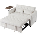 CREAM WHITE VELVET SOFA BED