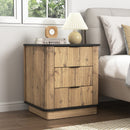 Multi-Functional Three-Drawer MDF Nightstand, Perfect for Storing Items of Different Heights, A Perfect Combination of Nature and Fashion, With Product Dimensions of 19*15.7*17.5 inches
