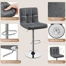 Bar Stools Set of 2, PU Leather Swivel Backrest, Gray