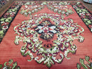 Karabakh Rug 8x11, Caucasian Kilim Rug, Vintage Antique Turkish Anatolian Azerbaijani Carpet, Wool Red & Black Hand-Woven 8 x 11 Living Room
