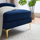 Modern Velvet L Shaped Sectional Sofa for Living Room and Bedroom, Blue, 82.6 Inch