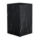 Rectangular Black Marble Texture MDF Coffee Table - Luxurious Design, 11.8*11.8*19.6 Inch, Perfect Living Room Accent