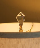 2.75"H Swarovski Crystal Gothic Cross Antique Brass Base Lamp Finial