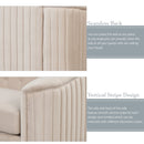 Modern Velvet Upholstered 3-Piece Sofa Set with Rubber Wood Legs in Beige