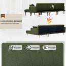 LShaped Linen Sleeper SofaBed With Reclining Backrest