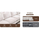 Modular Sectional Sofa,  L Shaped Couch Set for Living Room, 4-Seater Comfy Cloud Couches with Movable Ottoman Beige