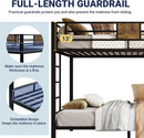 Twin Over Twin Bunk Bed Black Space Saving Metal Frame