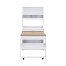 TOPMAX Compact 33.5x15.7x69inch Buffet with Hutch and Foldable Dining Table, Multifunctional Cupboard with Storage Shelf and Side Hooks for Small Places,Studio, Apartment, Natural