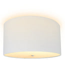 16"W Moderne Flush Mount Conversion Kit  White Linen Drum Lampshade
