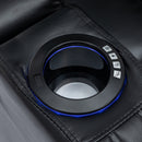 Modern PU Leather Power Recliner with Cooling Cup Holder, Bluetooth Speaker, LED Lights, and Tray Table in Black