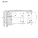 U_Style Designed Storage Cabinet Sideboard with MDF+Pine veneer , Adjustable Shelves, Suitable for Living Rooms, Entrance and Study Rooms.