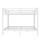 Metal Queen over Queen Bunk Bed for Teens and Adults,Space-Saving/Noise Reduced/No Box Spring Needed,White