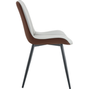 Extended Seat Cushion PU Dining Chair Set - Four Pieces.Smooth line design,Integral metal leg structure,Can integrate well into various modern home decoration styles.Gray and Brown Splicing Colors.