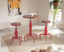 Antique Industrial Barstools Set With Adjustable Wooden Seats