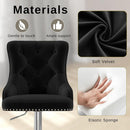 Elegant Velvet Bar Stool Set With Swivel Chrome Base