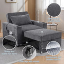 Light Grey Multifunctional Convertible Sofabed With Massage