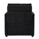 Upholstered Convertible Sleeper Sofa with 5-Position Backrest, Side Pockets, Storage, Black Chenille, 31.5'
