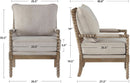 Linen Spindle Accent Chairs Set Of 2 Cushioned Armrests