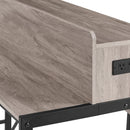 59 inch bar table, dining table, sofa table with power socket and LED light, 3 saddle stools, 4-piece bar table and chairs set for living room, dining room and kitchen