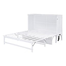 Queen Size Murphy Bed with Built-In Charging Station and a Shelf, White