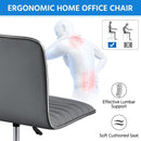 Dark Gray Velvet Armless Swivel Chair Height Adjustable