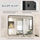 Black Metal Framed Vanity Mirror 36x24 Inch For Over Sink
