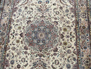 Beautiful Pak Persian Rug 6x9, Floral Medallion, Wool and Silk, Highly Detailed Elegant Carpet, Vintage Oriental Rug 6 x 9, Cream and Gray