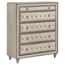Antonella 5-drawer Bedroom Chest Ivory and Camel