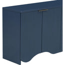 Vertical Stripes and Wavy Design of a Four-Door Cabinet Cabinet Suitable for Hallway, Entryway, Living Room