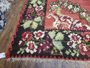 Karabakh Rug 8x11, Caucasian Kilim Rug, Vintage Antique Turkish Anatolian Azerbaijani Carpet, Wool Red & Black Hand-Woven 8 x 11 Living Room