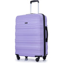Expandable 3 Piece Luggage Sets PC Lightweight & Durable Suitcase with Two Hooks, Spinner Wheels, TSA Lock, (21/25/29) Purple