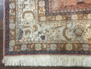 Silk Indian Kayseri Rug 4x6, Haji Jalili Design, Vintage Rug