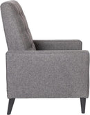 Ezra Pushback Recliner Gray Fabric Mid Century Modern