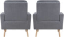 Gray Mid Century Modern Plush Upholstered Armchair