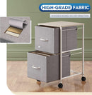 Light Grey 2 Drawer Mobile File Cabinet Rolling Printer Stand Fits A4 Or Letter Size