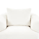 360° Swivel Barrel Sofa Chair with Throw Pillow, Chenille Upholstered Accent Chair, Beige, 38.2'