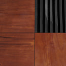 ITALIAN RETRO-Inspired Acacia Wood Storage Coffee Table, Brown & Black, MDF & Acacia, 35x35 inches
